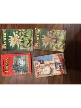 Vintage Nature Books Set - Flowers, Trees, Weather Guides